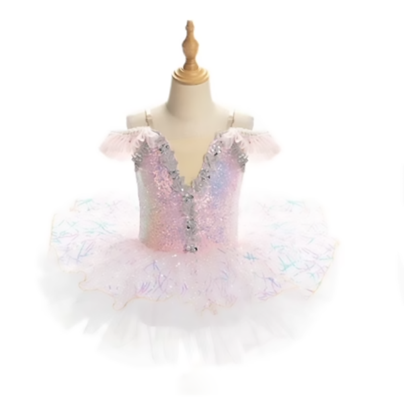 Vestito da balletto professionale per bambini Tutù di balletto verde tutù di balletto del Lago dei cigni costume per bambini Balletto La bella addormentata Abbigliamento da spettacolo: XS / Colore rosa