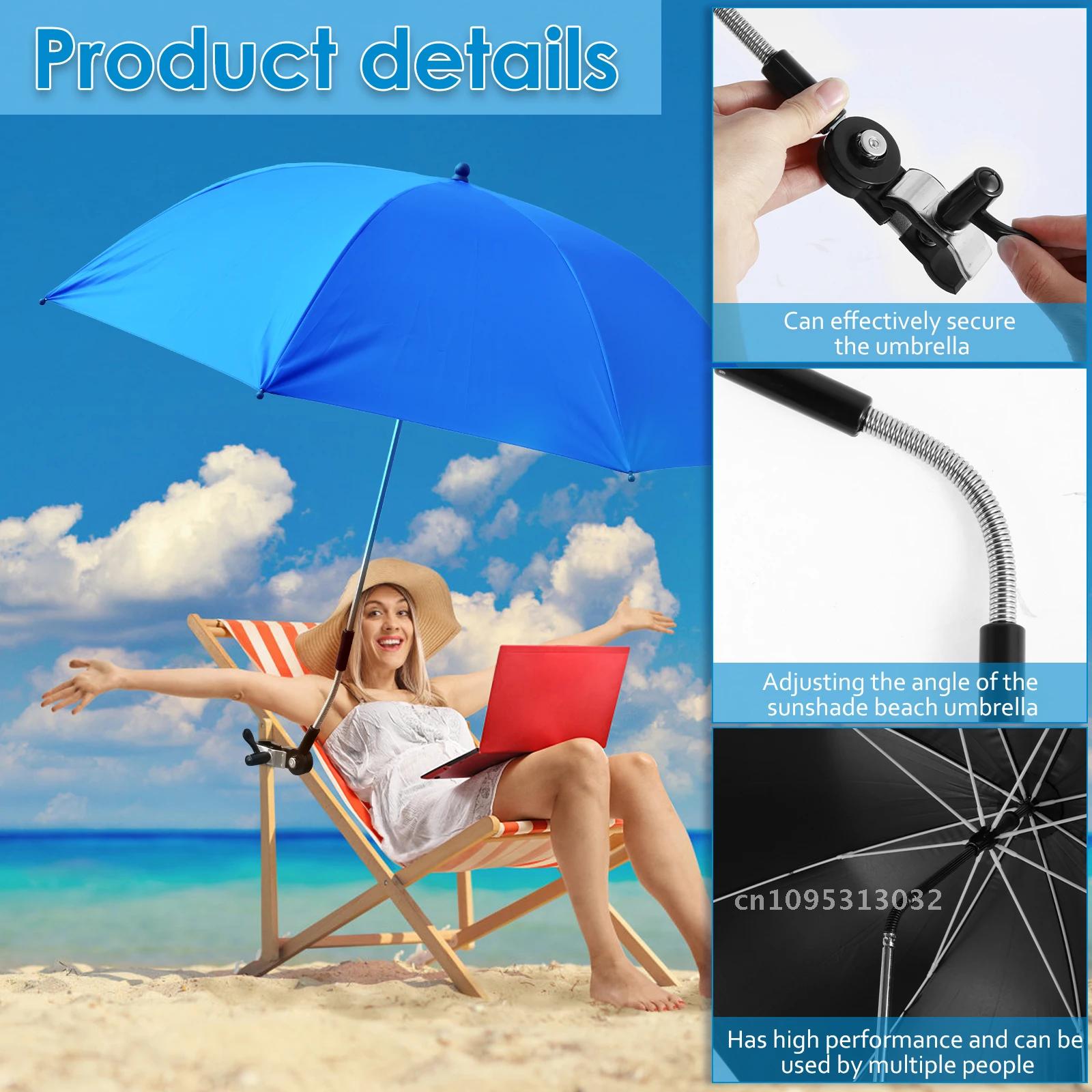 Soleil plage extérieur ombre parapluie Anti-Uv parapluie Camping plage avec pluie Protection solaire pince Parasol chaise équipement parapluie