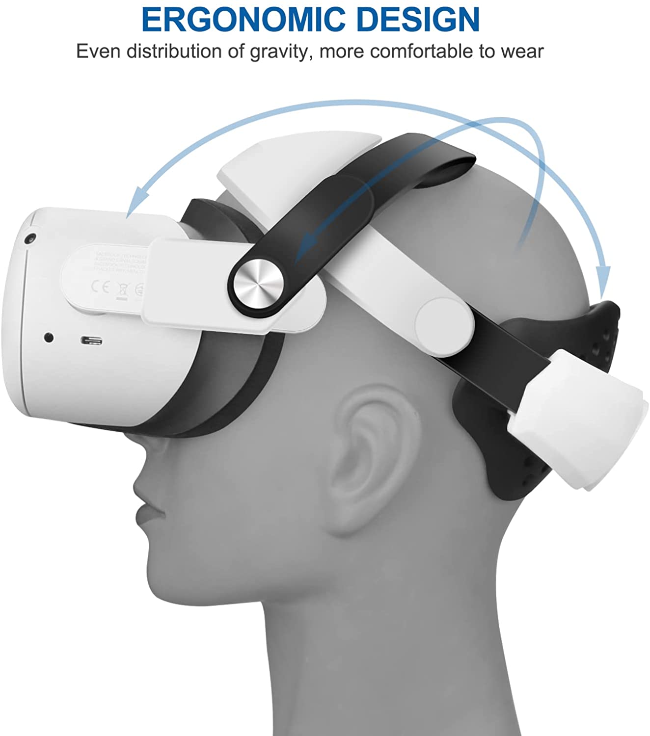 Oculus Quest 2 Head Strap for Oculus Quest 2, Distributed Weight-Bearing to Reduce Facial Pressure,Replacement for Elite Strap