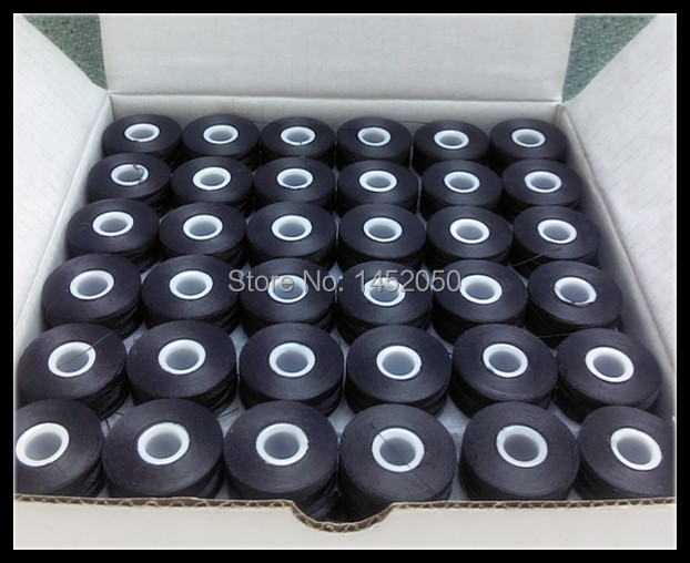 Black Pre-wound Bobbin Thread L Size Sideless