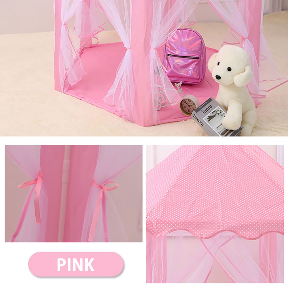 Namiot dziecięcy księżniczka różowy namiot zamkowy Tipi Infantil namiot Tipi dla dzieci przenośny składany domek zabaw dla dzieci