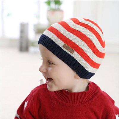 100% Katoen Kinderen Beanie Baby Hoed Winter Baby Accessoires Hoeden voor Jongens HT047: Oranje / 6-12 months