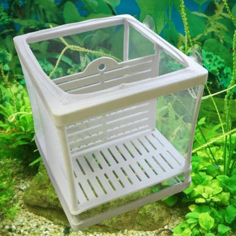 Aquarium Zucht Züchter Box Aquarium Inkubator Box Baby Fisch Isolation Net Brüterei Hängen Mesh Box Aquarium Zubehör