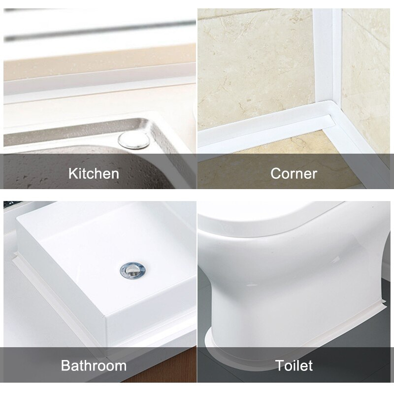 PVC Sealing Tape Waterproof Mildew-proof Self Adhesive Gap Strip Tape for Bathroom Toilet Floor Wall Corner Kitchen Accessories