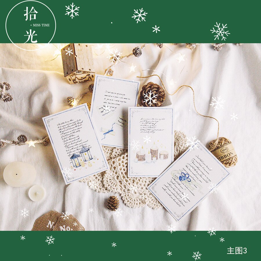30Sheets/Set Merry Christmas Luminous A poem of praise Postcard /Greeting Card/wish Card