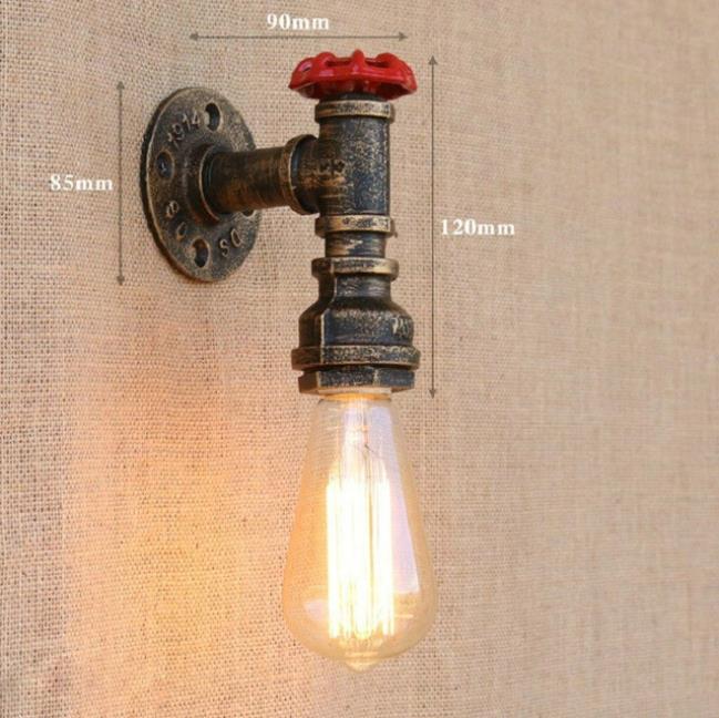 retro Industrie Zauberstab Lampe Jahrgang eisen rost Wasser rohr Lampen E27 Dachgeschoss Licht Überzogene Innen Beleuchtung Hause schlafzimmer Restaurant Deko: E