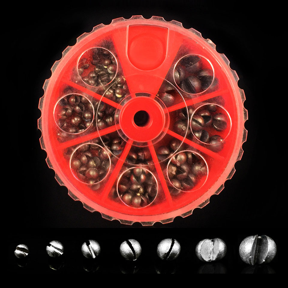 Accesorios para aparejos de pesca, enganche de plomo para mordedura, plomada redonda, peso de boca, protección de Línea Abierta, juego de 106/205 piezas