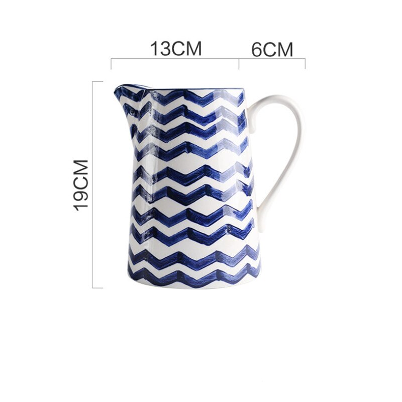 Jarra de agua de cerámica de gran capacidad japonesa, botella de té de la leche, jugo, cocina doméstica, bote de agua, taza hervidor, jarra de agua resistente al calor: Kettle D