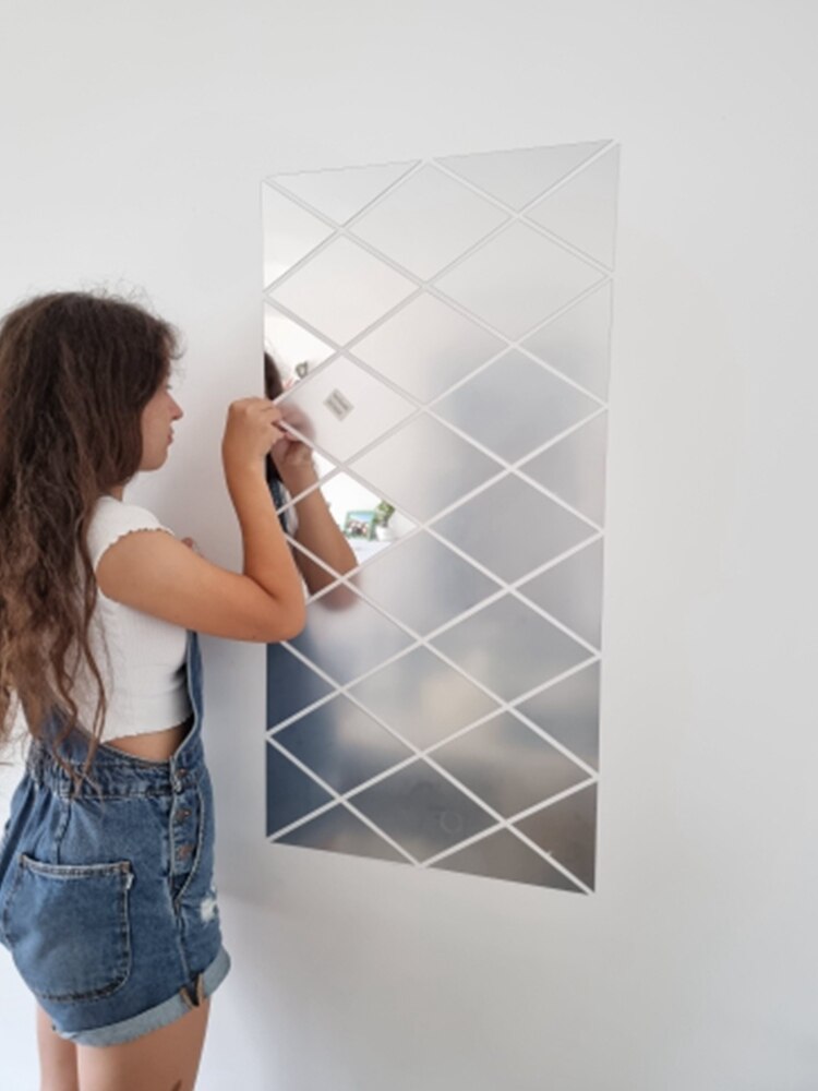 PATIKIL Adesivi Murali 3D Lettera I - Acrilico Specchio 10 Cm - Autoadesivi Per Decorazione Casa - Argento