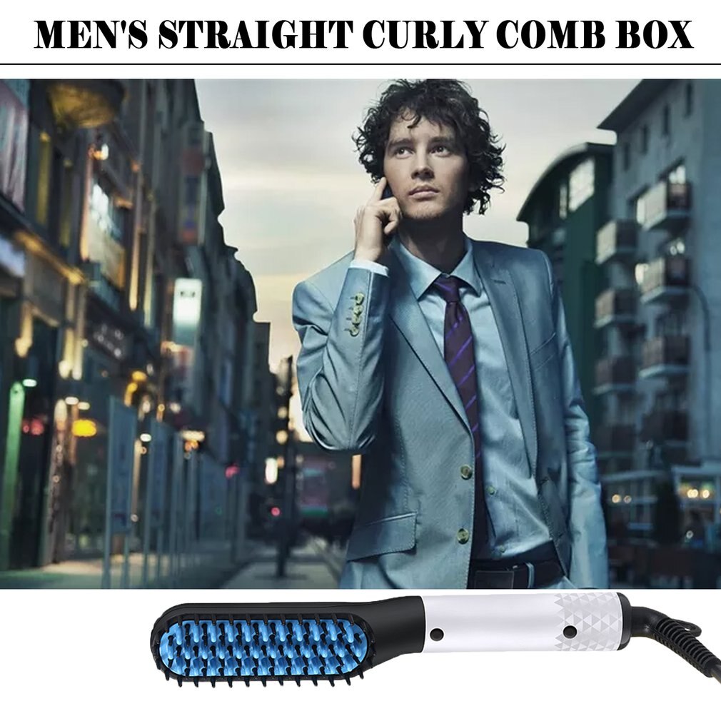 Men'S Multi-Function Straight Hair Comb Beard Style Combing Type Hair Comb Ceramic Hair Straightener