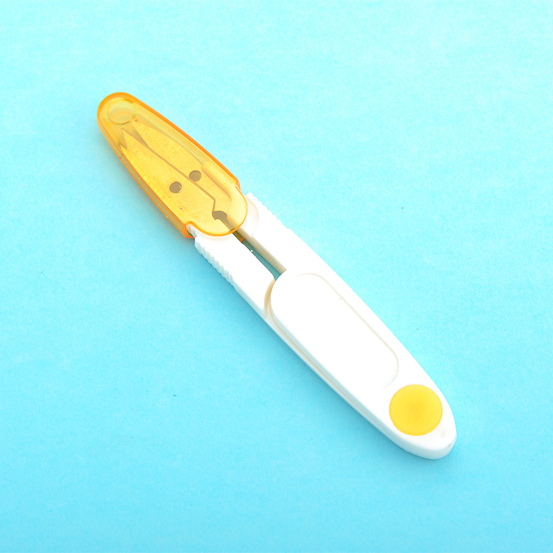 1PCS U-shaped Small Scissors With Plastic Handle, Stainless Steel Scissors Embroidery Craft CrossStitch Scissors DIY Home Tools