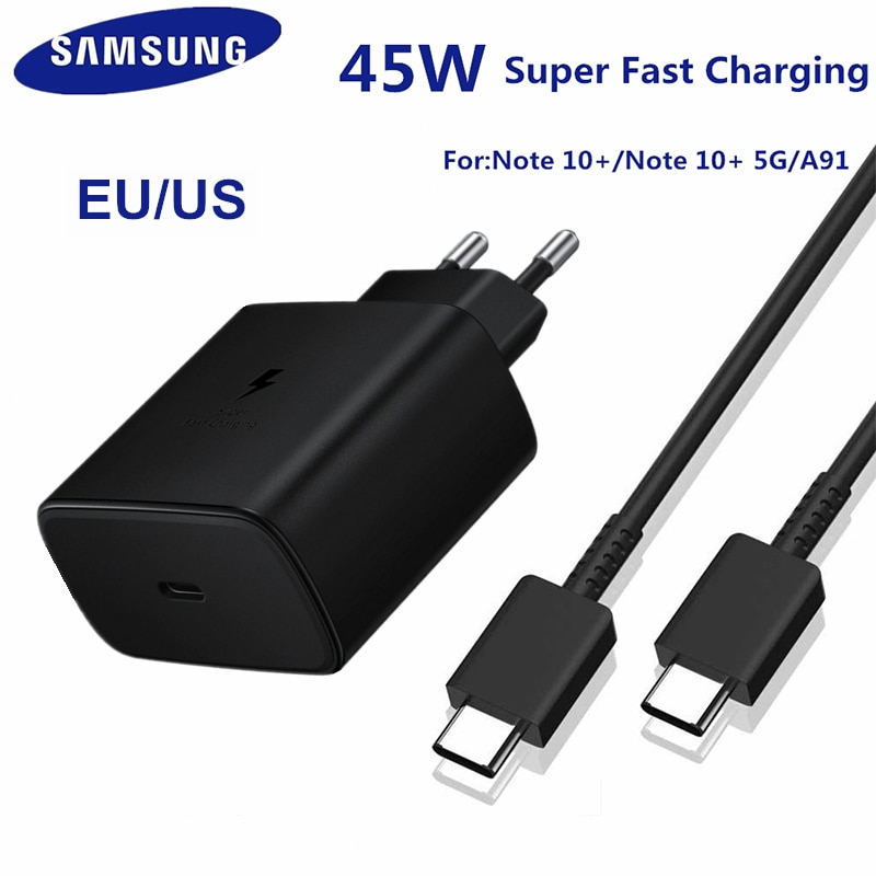 Samsung-cargador superrápido para móvil, adaptador de carga rápida EP-TA845 para Galaxy A91, A71, S20 +, S20, Ultra, 45W, Pd, Pss, Samsung note 10 Plus