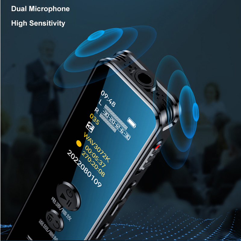 Vandlion V62 Digitale Dictafoon Spraakgestuurde Recorder Lange afstand Audio-opname MP3-speler Ruisonderdrukking WAV-opname