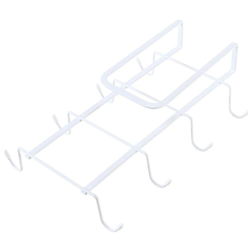 Double 8 Hooks Mug Coffee Cup Under Shelf Metal Hanger Storage Rack Kitchen Cupboard Holders Paper Holders Kitchen Accessories: 01