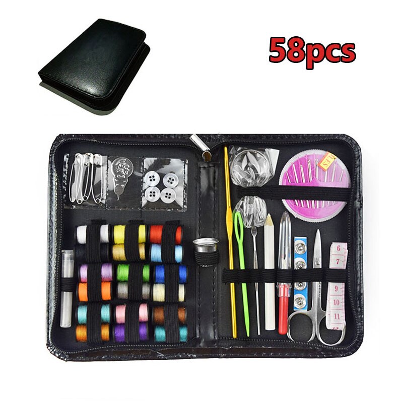 Sewing Kits DIY Apparel Multi-function Sewings Tools Accessory Box Set for Hand Quilting Stitching Embroidery Thread Fabric: 58pcs