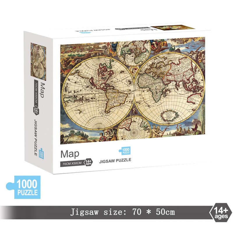 Jigsaw Puzzles 1000 Pieces Puzzle Game Paper Assembling Puzzles For Adults Puzzle Toys Kids Children Educational Toys: Map