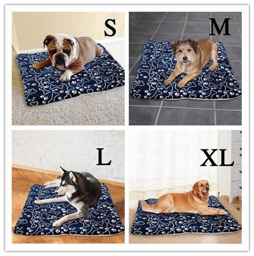 Winterwarm groot zacht bedrukt flanel katoenen matras hond kat huisdier mat bed pad zelfverwarmend tapijt thermisch wasbaar kussen
