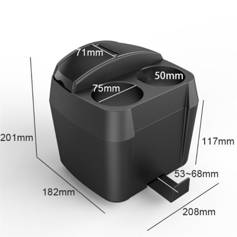 Boîte de rangement de poubelle multifonction | Pour voiture, boîte de rangement de poubelle avec support de verre pour bouteille d'eau, boîte de rangement de voiture