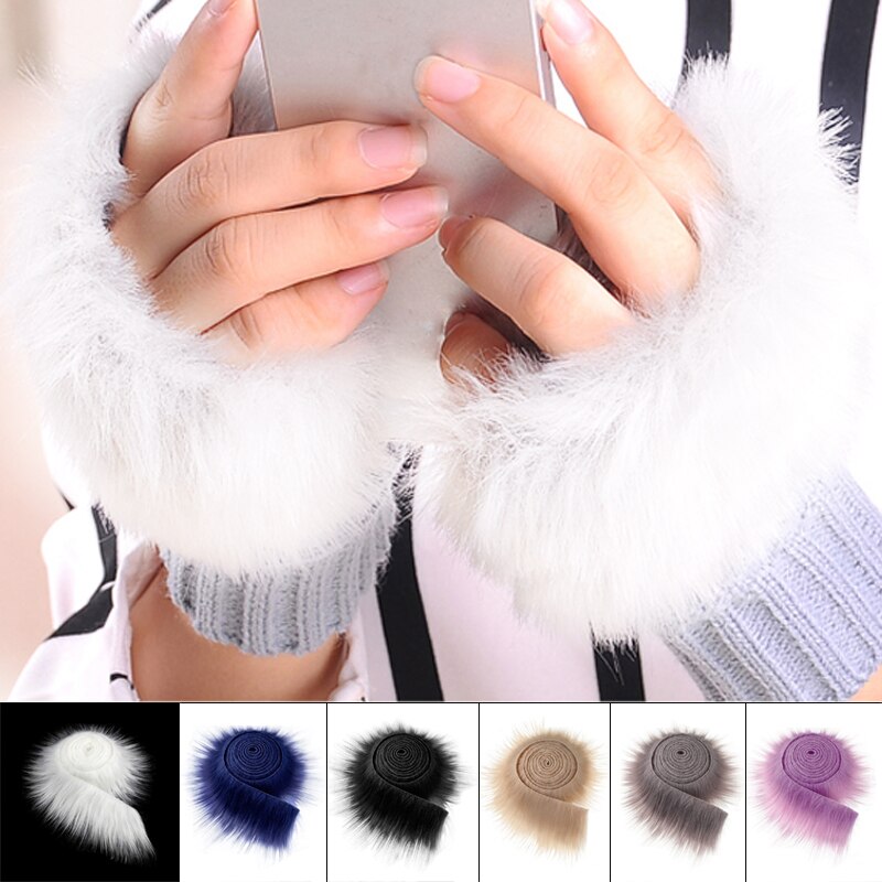 1.5M Faux Fur Pluizige Bekleding Trimmen Kledingstuk Materialen Voor Jas Hood Hat Diy Tapijt Home Decor Pluche Lint Kleding accessoires