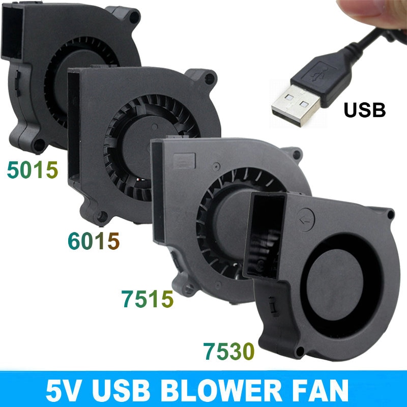2 stycken mycket pc dator kylning kylare dc centrifugalfläkt usb 5v 6015s 60 x 60 x 15mm 60mm 75mm 7515 7530 50mm 5015