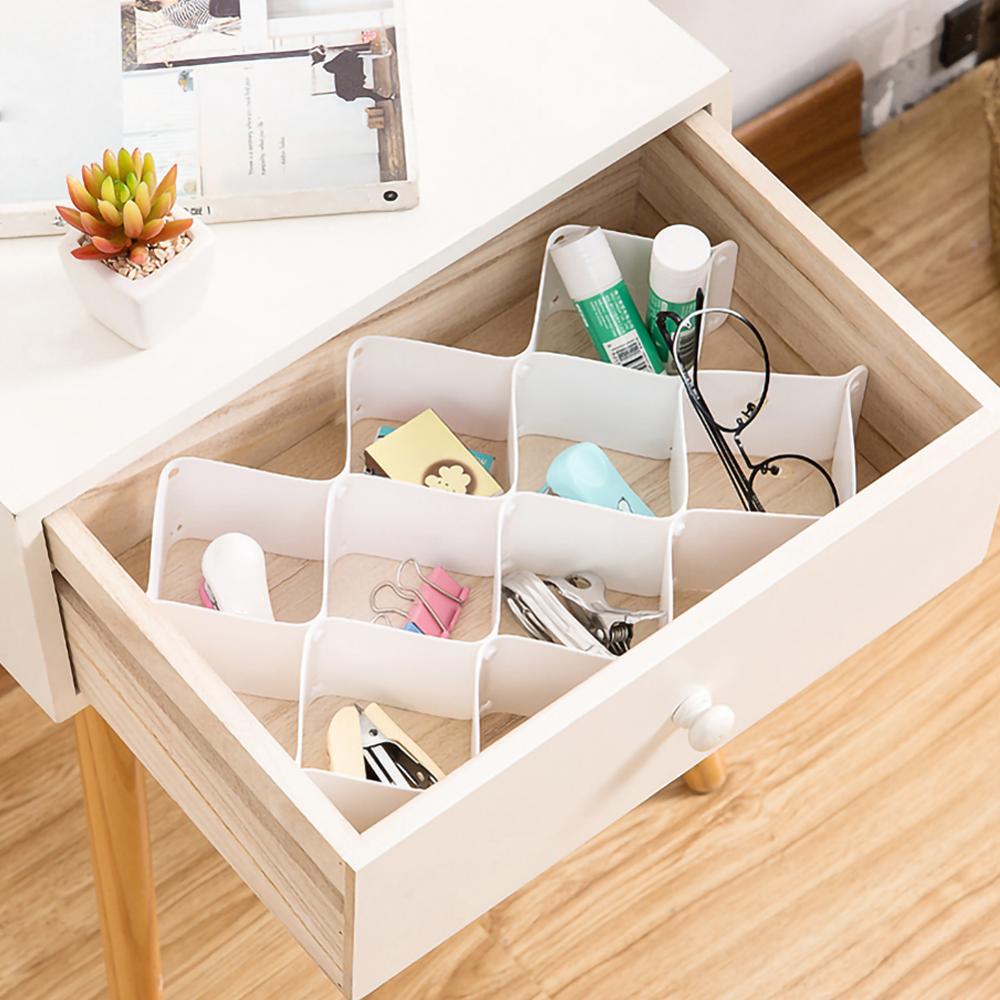 Tiroir en forme de nid d'abeille, Partition en plastique, 6 tablettes, diviseurs de placard pour petits vêtements et plinthe cosmétique