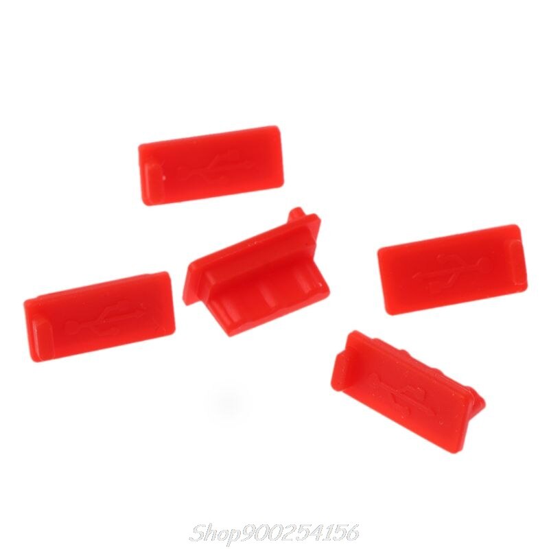 5PCS USB Dust Plug Charger Port Cover Cap Female Jack Interface Universal Silicone Dustproof Protector Tablet PC Notebook Au03