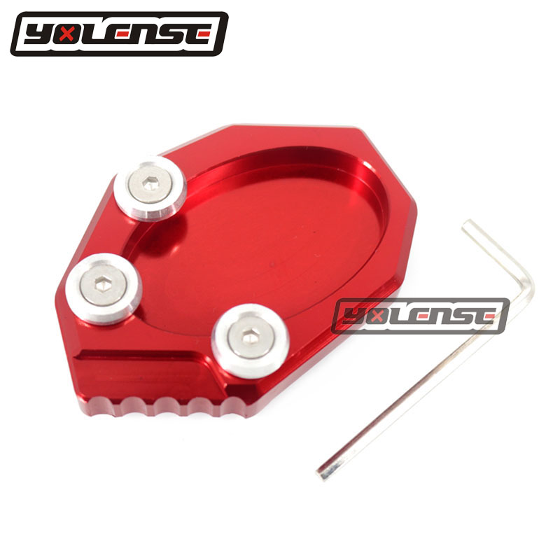 Voor KAWASAKI Versys 650 Versys650 KLX250 KLX 250 Motorfiets Kickstand Voet Side Stand Extension Ondersteuning Plaat Pad: Red