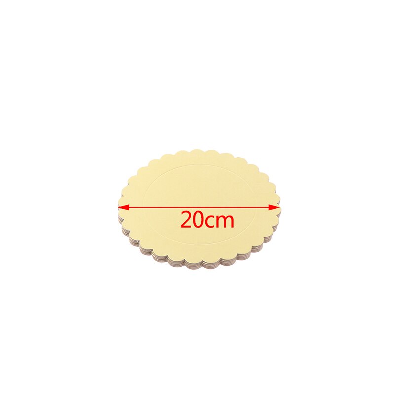 5pcs Cake Board Round Disposable Dessert Tray Gold Cake Base Cardboard For Wedding Birthday Party Kitchen Accessories Cake Tools: 20cm