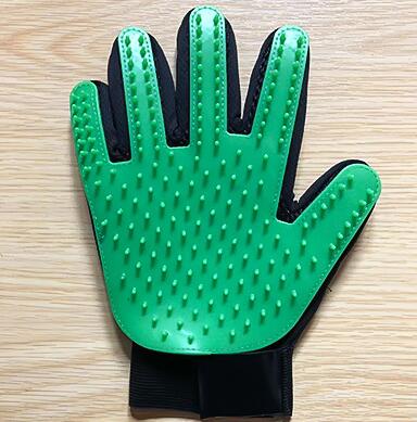 Pet Handschuh Katze Pflege Handschuh Katze Haar Deshedding Pinsel Handschuhe Hund Kamm Katzen Bad Sauber Massage Haar Entferner Bürste für pet Tier: Green right glove