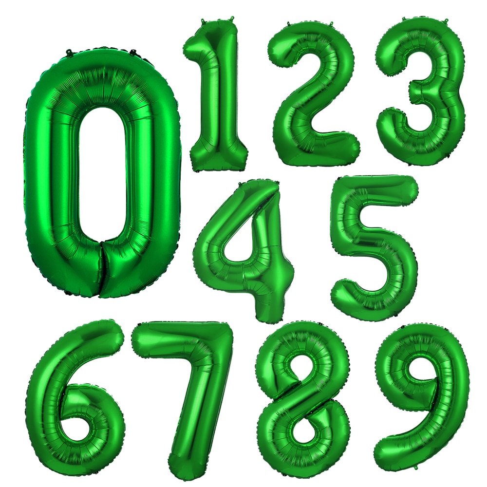 32 inch Green Number Foil Balloons 0 1 2 3 4 5 6 7 8 9 Helium Green Balloon Happy Birthday Party Wedding Decoration Supplies