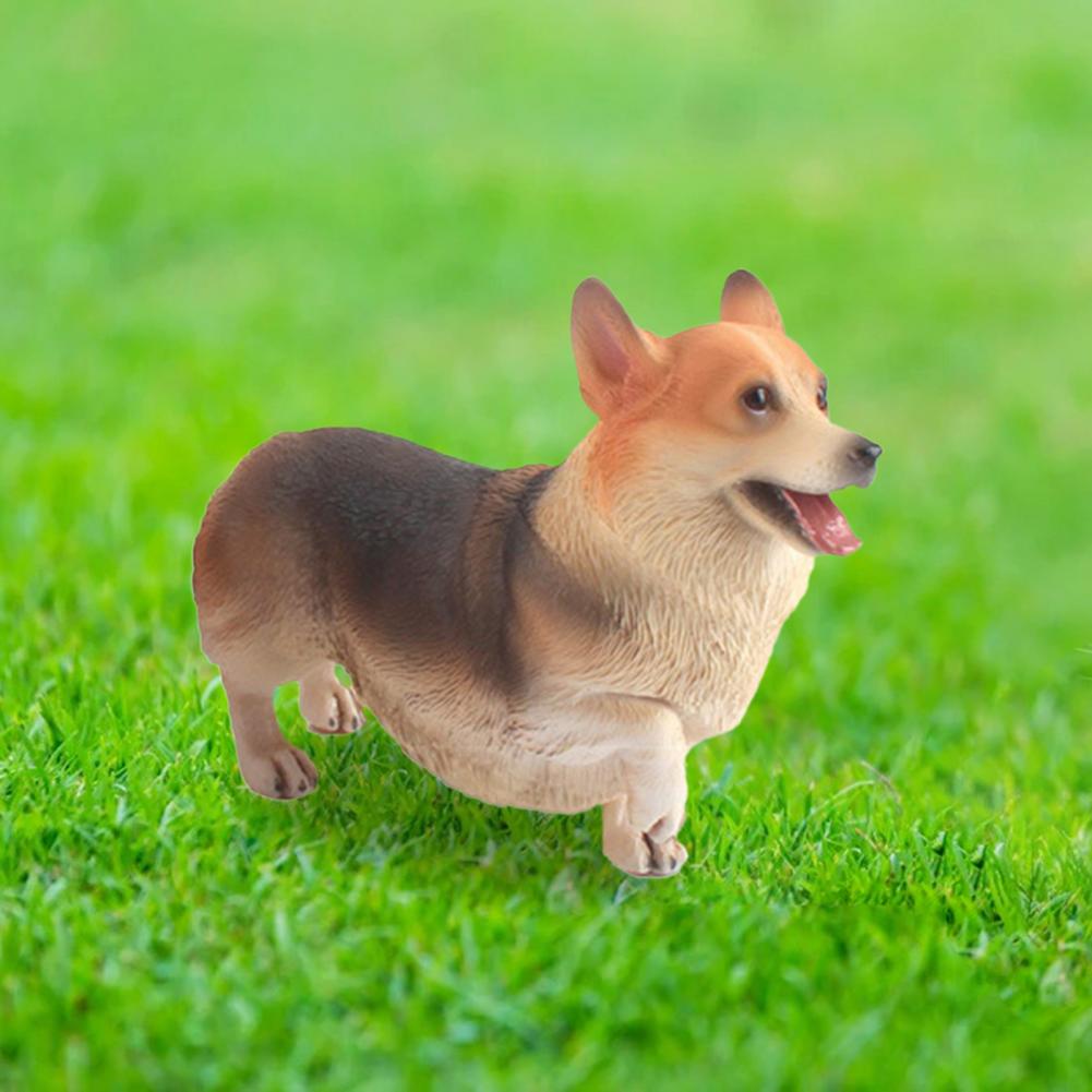 Corgi-skulptur, simuliert stilvolles, ideales, verschleißfestes hunde-corgi-modell