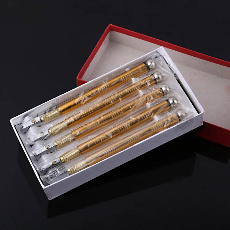 Glass cutter diamond cutter head steel blade cutting tool oil supply anti-skid metal handle 180mm for manual tool cutting