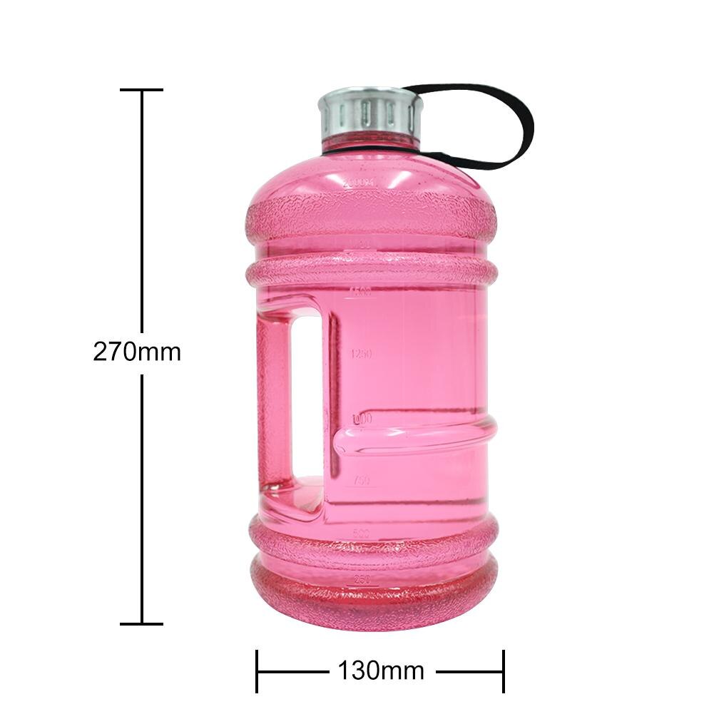 Slitstarka sportflaskor delikat 2.2l vattenflaskor petg bpa gratis handtag vattenkokare dricka flaska för gym fitness