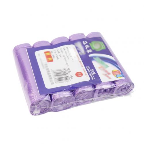 Household 5 Rolls Disposable Rubbish Bin Liner Plastic Garbage Bag Roll Cover Home Waste Trash Storage Container Garbage Bags: Purple 