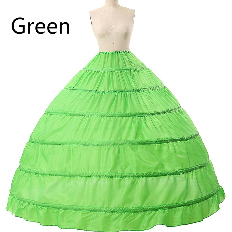 Ball Gown 6 Hoop Petticoat for Wedding Dresses Black Royal Blue Woman Puffy Crinoline 6 Hoop Crinoline Bridal Underskirt