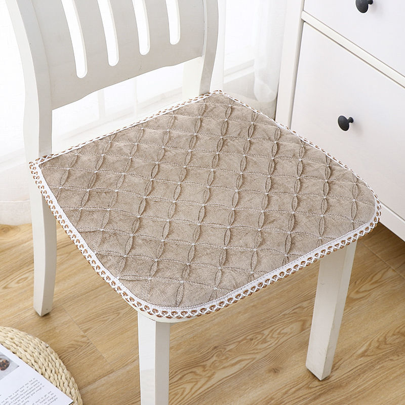 Thicken Non-slip Dining Chair Cushion Horseshoe-shaped Soft Seat Mat Restaurant Office Chair Mat Stool Pad Winter Plus Velvet