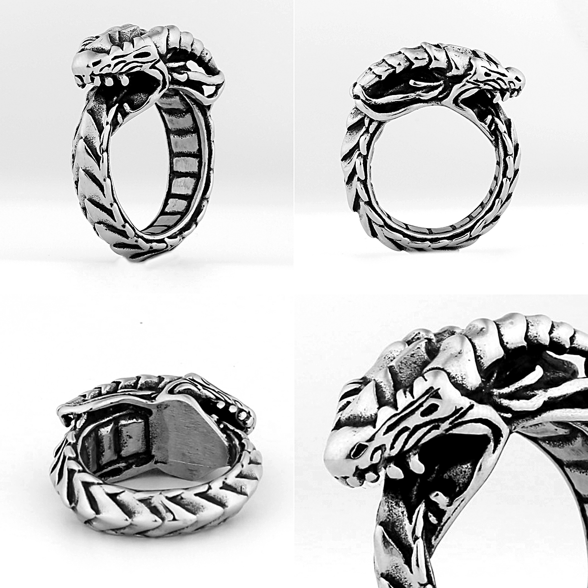 Bagues Dragon pour hommes et femmes, en acier titane, style rétro dominateur, de fête créatifs,