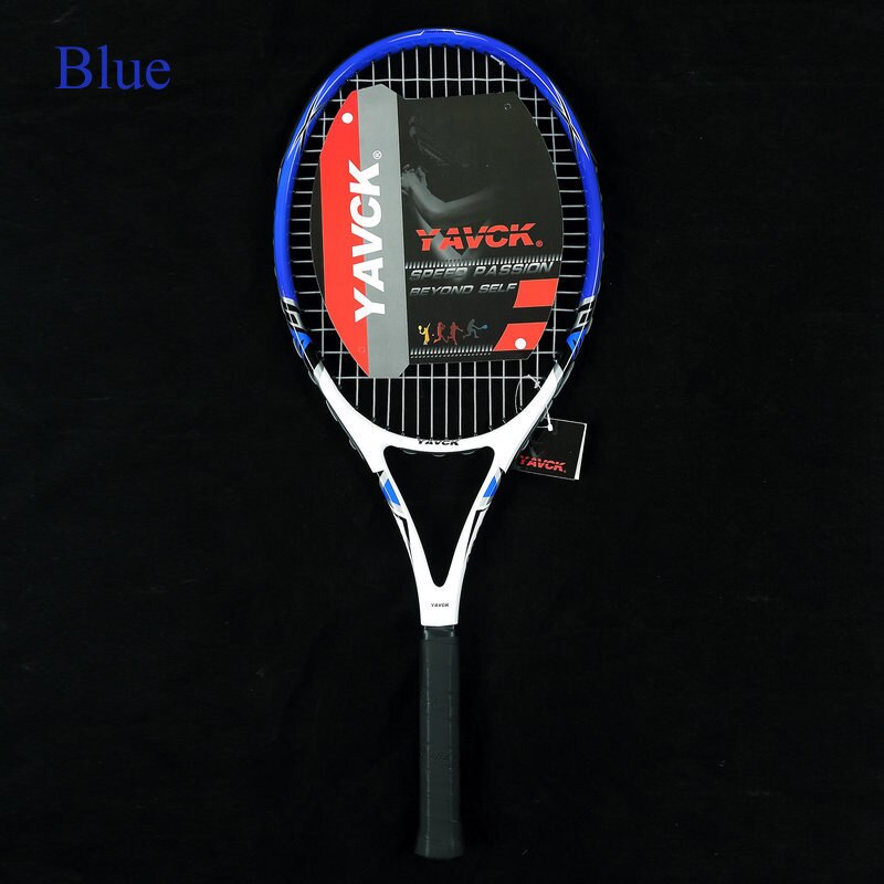 1pcs Tennis Racket Composite Carbon Used for Men/Women Beginner Sports Use Nylon Net Cable Shock Absorption Training Net Racket: 1pcs Blue