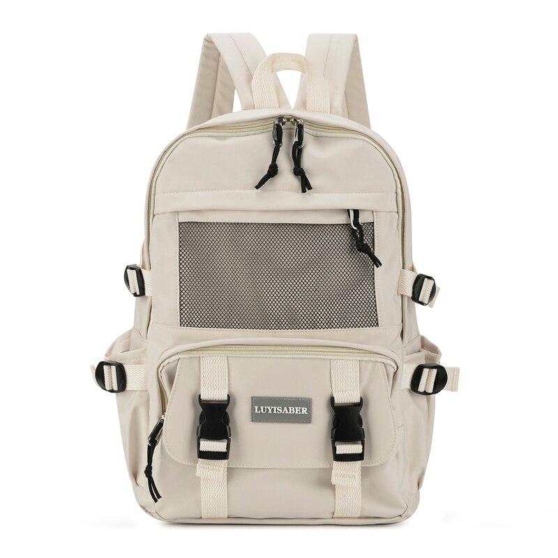 Crossten waterproof nylon women's backpack girls' travel high capacity student bookbag men's black laptop backpack: Gray