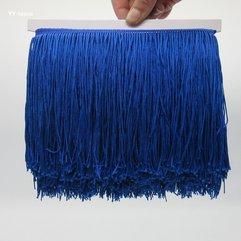 1Yard 15cm Wide Pink Lace Fringe Trim Tassel Fringe Trimming For Latin Dress Stage Clothes Accessories Lace Ribbon Tassel: Royal blue