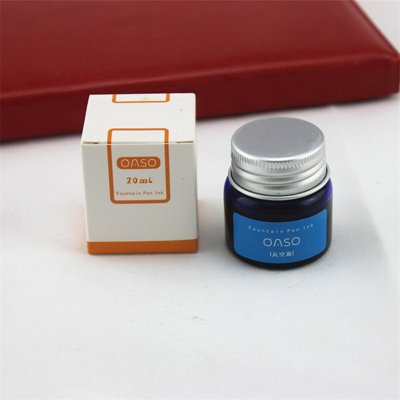 20ml Bottled Glass Smooth Writing Fountain Pen Ink Refill School Student Stationery Office Supplies 9 Colors: Q