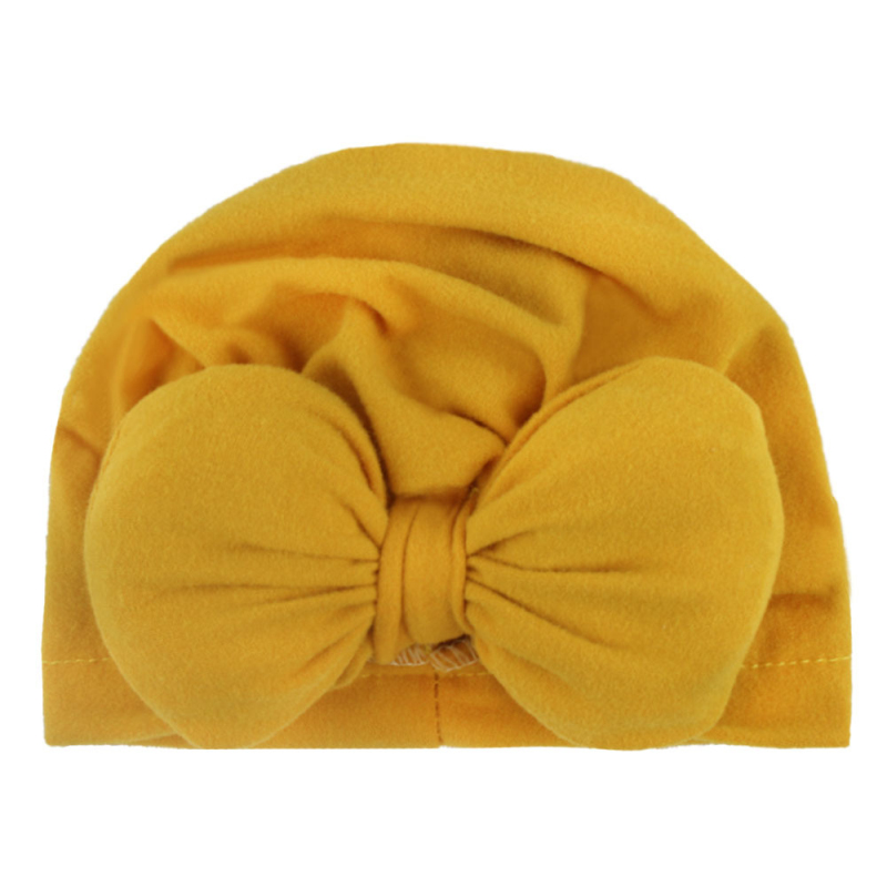 Cotton Hat Knotted Bow Headwear Baby Solid Color Indian Turban Newborn Toddler Kids Baby Boy Girl Warm Soft Cap