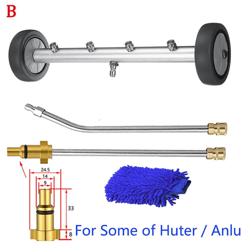 Limpiador de chasis, escoba de agua, lavado de Chasis de coche para Karcher/Parkside/Black Decker, lava la parte inferior de las boquillas de lavado del coche: Oro