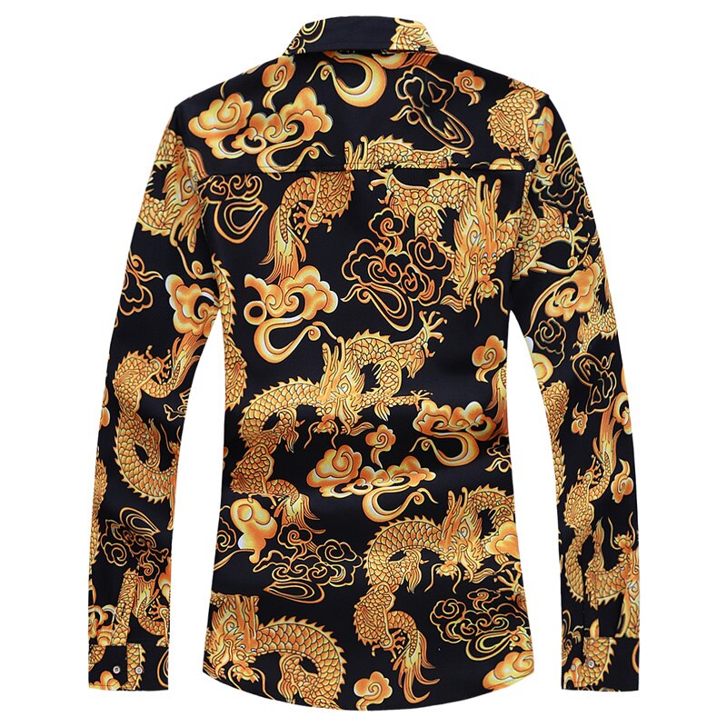 2022 herbst Frühling Kleidung Chinesischen Drachen Hemd Männer Lange Ärmel Bluse Große Größe 6XL 7XL Drucken hawaiisch Strand lässig Für mann: 290 B asiatisch Größe / 7XL Pro 190 CM 110KG