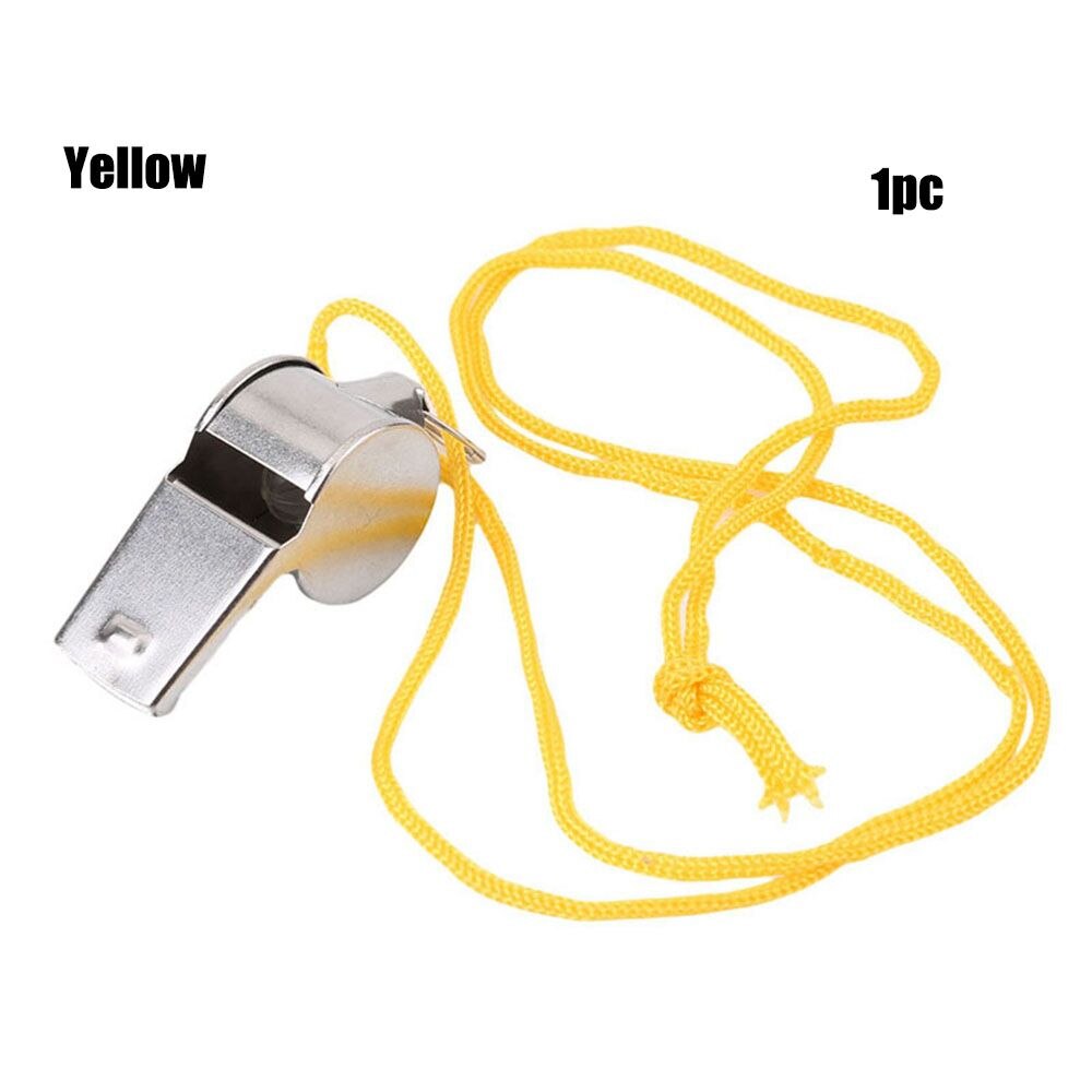 Scheidsrechter Sport Rugby Voetbal Voetbal Basketbal Rvs Fluitjes Cheerleaders Cheerleading Tool Metalen Fluitje: Yellow-1pc