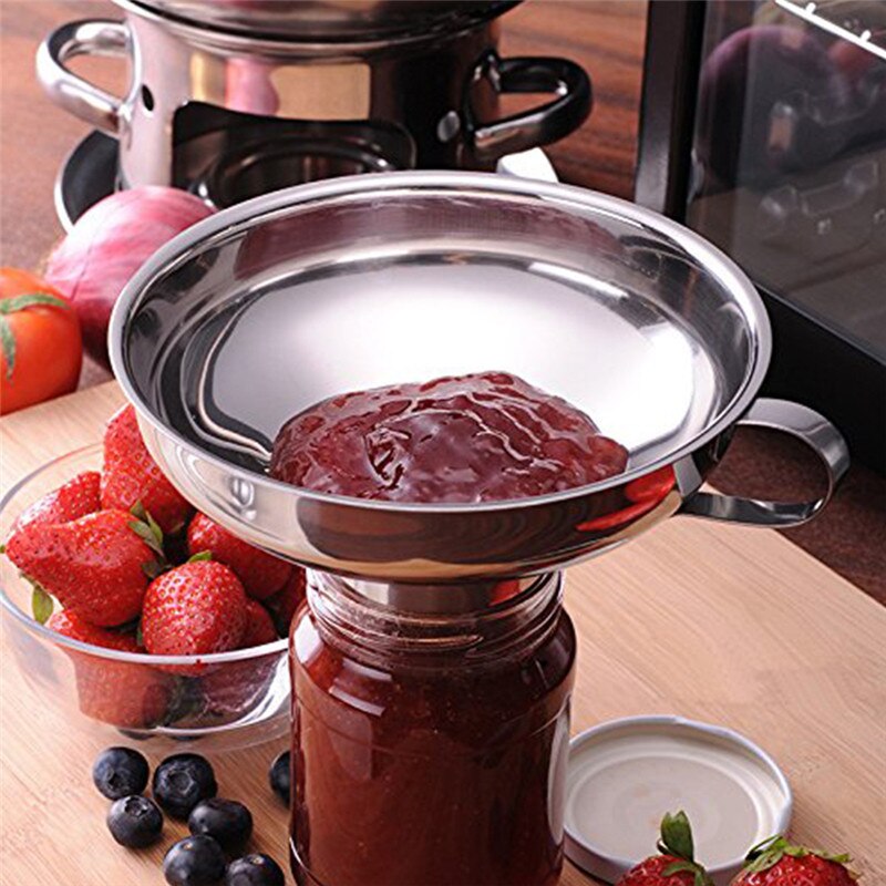 Embudo de boquilla ancha de acero inoxidable, embudos para lata de alimentos en polvo, granos, pepinillos, utensilios de cocina, accesorios para Cocina