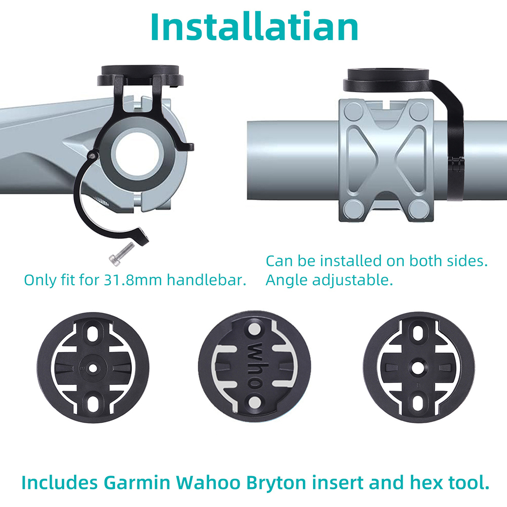 Fahrradlenker-Computerhalterung für Garmin /Wahoo/Bryton/XOSS/IGPSPORT Lenker-Tachometerhalter MTB Fahrrad Code Tabelle Base