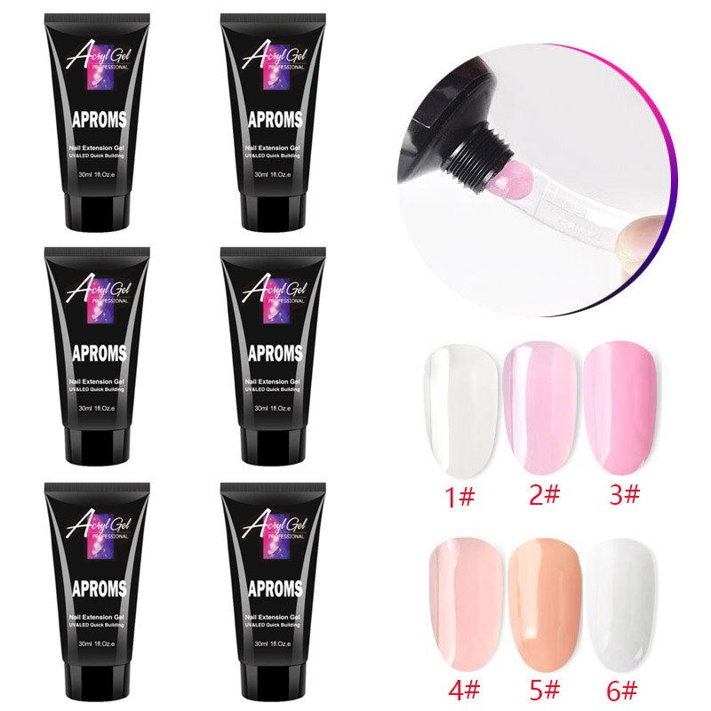 UV LED Nagel Lampe Poly Nagel Gel Erweiterung Nagel einstellen 30ML Poly Nagel Gel UV Nagel Gel Baumeister Manikübetreffend einstellen Salon Nagel Trockner Nagel Bausatz: 6 Flaschen Poly Gele