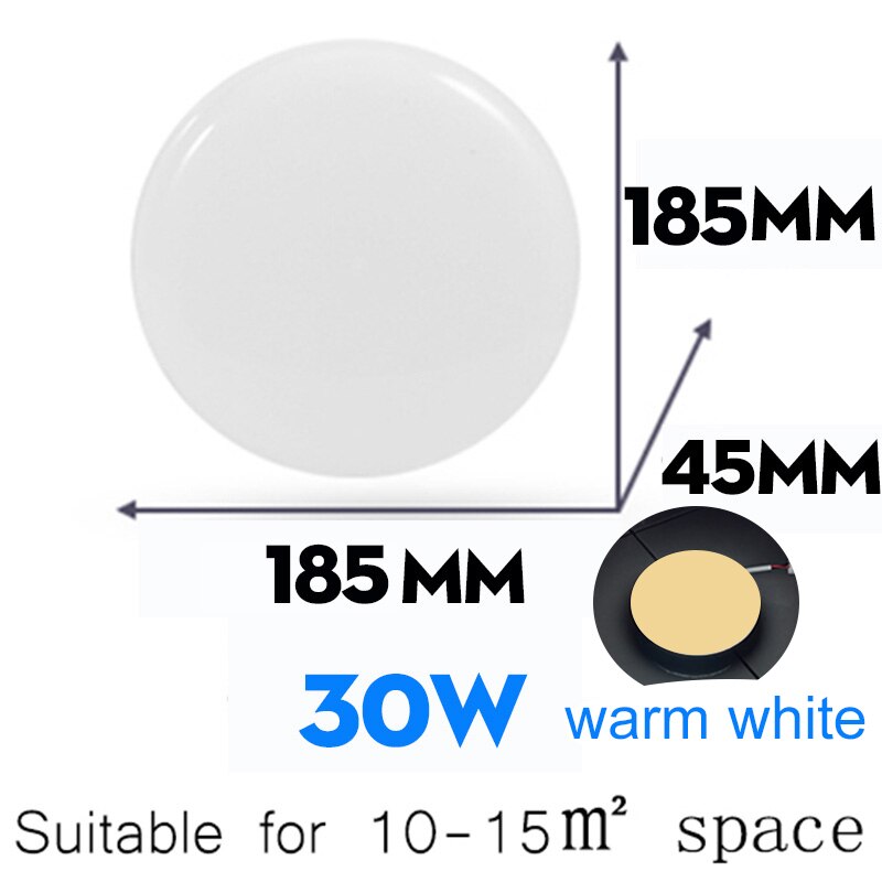 Panel lights Surface Mounted Led Panel Downlights Luminaire for Living Room Round Ceiling Downlight Indoor Lighting: 30W warm white
