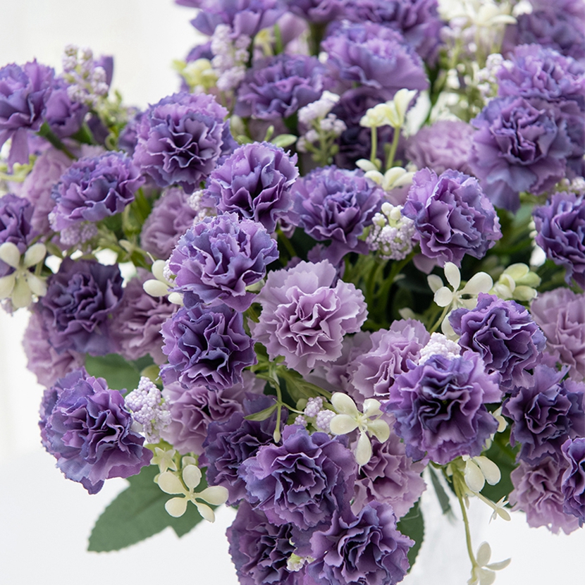 15 cabezas, flores artificiales, Clavel pequeño para Navidad, corona de costura para el hogar, artesanía, decoración de arco de boda, flor artificial